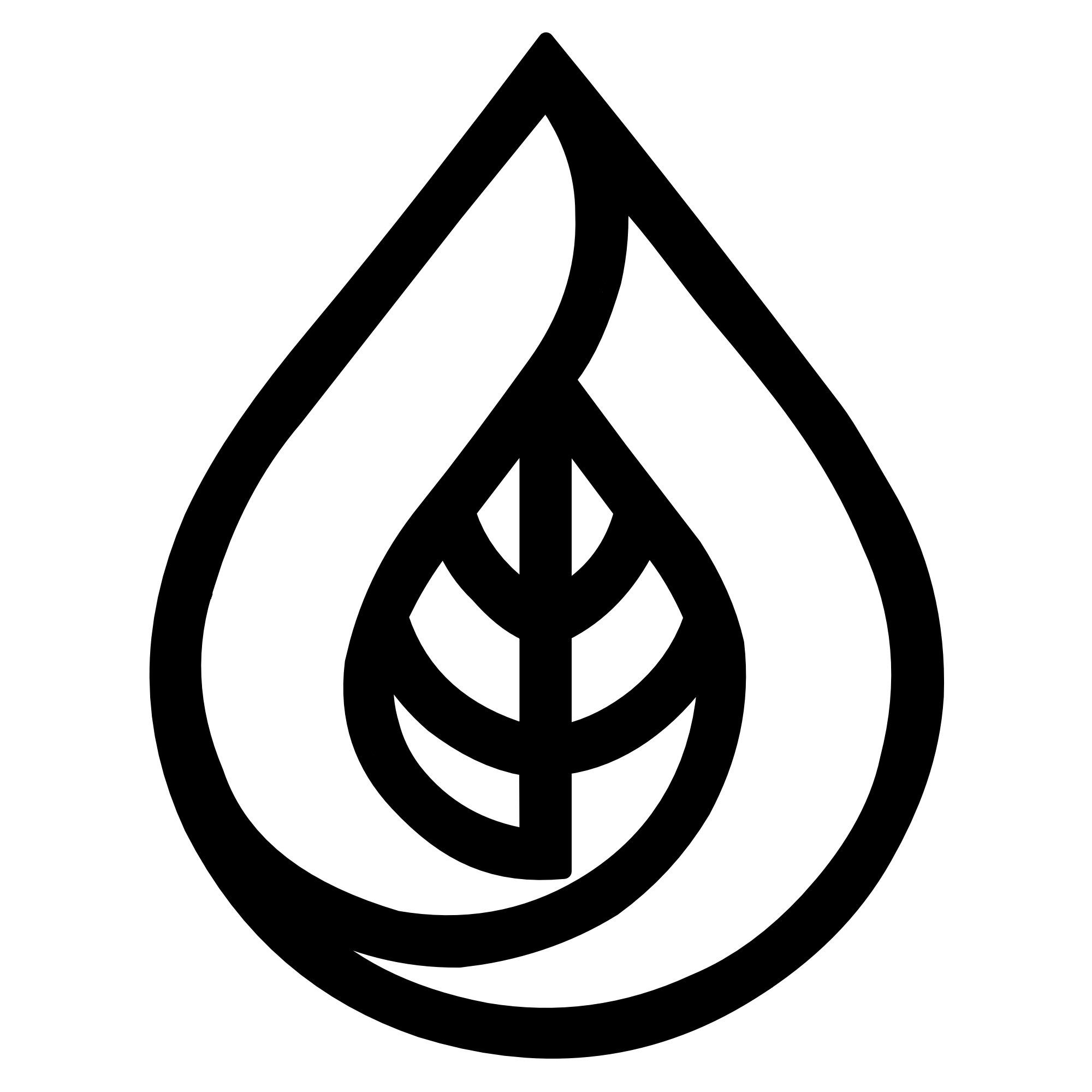 Schwarzes Logo in Form von einem Blatt